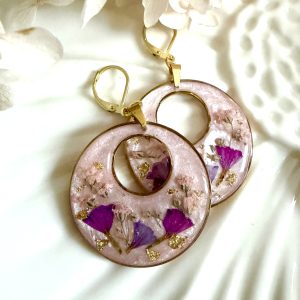 Ružové perleťové náušnice